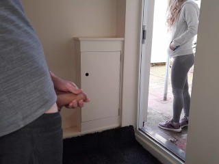 Public Wank Flash. Flashing Cock to a Neighbor who Recorded me first but then Jerk me off and Suck.