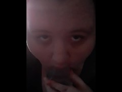 Bbw college girl taking toy down throat