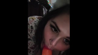BBW submissive Neko girl xxkittens Pov blowjob with nipple clamps & collar being a good pet cumslut