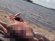 Preview 1 of DICK FLASH ON BEACH  Little dick public flashing