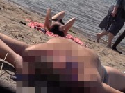 Preview 3 of DICK FLASH ON BEACH  Little dick public flashing