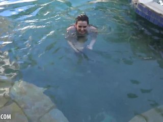 Emma Evins Is Outside Swimming And Ready To Masturbate