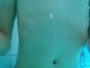 Preview 1 of Boy masturbates in the pool / squirting cum