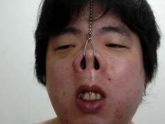 Nose hook masturbation５
