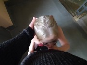 Preview 4 of Risky throat blowjob from Mila cry in public with oral creampie at the end