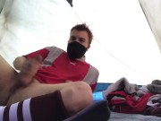 Preview 5 of Hot in the middle of a soccer tournament! I hide in the tent and enjoy :)