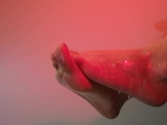 Close Up Feet Fetish Fake Cum ASMR