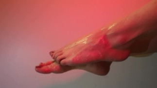 Close Up Feet Fetish Fake Cum