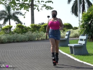 Excessive Bounce Bra Problems in Slowmo while Running on my Jump Boots | Destiny Starr