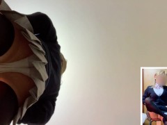 金髪ヤンキーを逆さ撮りしたら意外にも白パンティでギャップ萌え勃起不可避！！