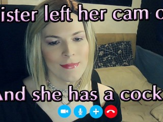 Naughty Trans Stepsis Leaves Webcam on for me - Jessica Bloom