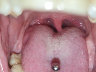 long tongue, pierced tongue, smoke, tonsils