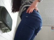 Preview 2 of Public Restoom Piss & Asshole FIngering