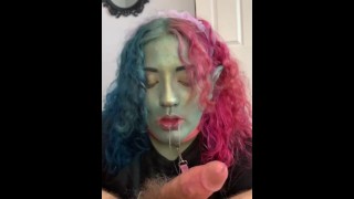 Pov Elf girlfriend blowjob facial (cumshot)