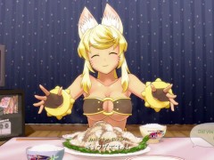 Video Cute furry girl offers you a dinner a bath and sex [Wolf Girl With You] / Hentai game