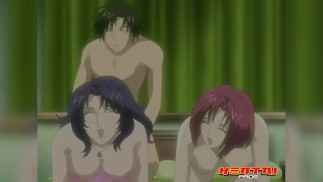 Hentai Pros - Lucky Dude Masaru Fucks His Hot MILF Step-Mom & Step-Aunt Until He Cums On Their Face