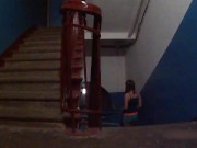 Preview 1 of I get naked on the public stairs