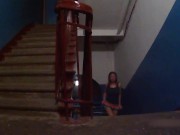 Preview 2 of I get naked on the public stairs