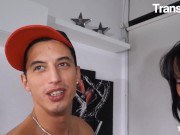 Preview 3 of TransBella - Bia Mastroianni Sexy Brazilian Tranny Rough Foursome With Kinky Slut
