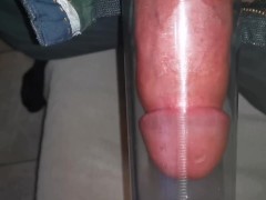 Penis pump session while girlfriend friends are at home