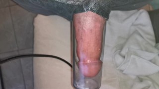 Penis pump session while girlfriend friends are at home