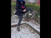 Preview 6 of Houston Snowpocalypse 2021- ButtPlugBetty squirts in the snow!