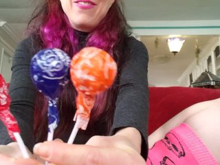sucking lollipop, butt, toys, masturbation