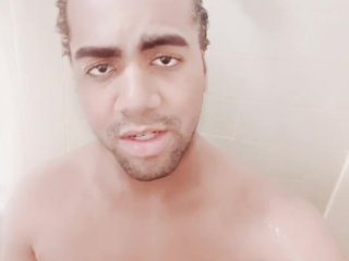 latino dick, big dick, shower, male solo shower