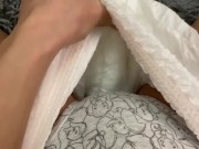 Preview 2 of Peeing in panties inside a diaper