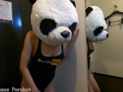 Preview 5 of Panda who masturbates while standing at an internet cafe