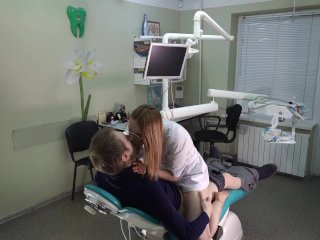 Fucked the doctor in the dental office, she sucked dick and I cum in her mouth