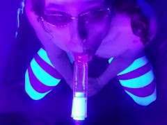 Blacklight Femboy Blowjob POV