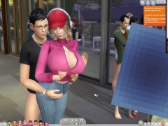The Sims 4:10 people in the floor-to-ceiling window passionate sex (some clips special masking)