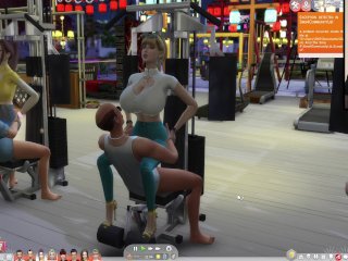 The Sims 4:6People Gym Weightlifting_Machine Training Sex