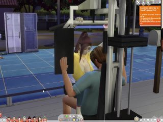 TheSims 4:6_People Gym Weightlifting Machine Training Sex