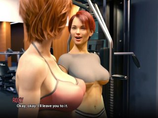 redhead big tits, adult visual novel, 3d, big tits