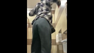 Pissing POV In A Gas Station Bathroom