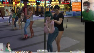 The Sims 4 Eight Persons Pole Dancing In Desire