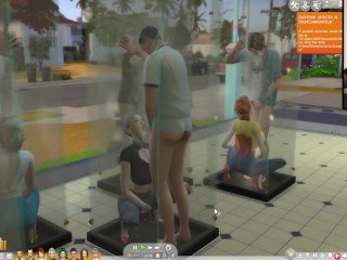 The Sims 4:10 People Flirting in_the Transparent Shower Foreplay - Part_1