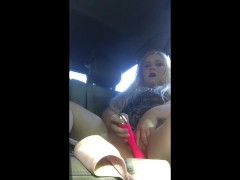Caught Blonde PAWG Teen Cumming in the Car - Public Voyer - effygracecams