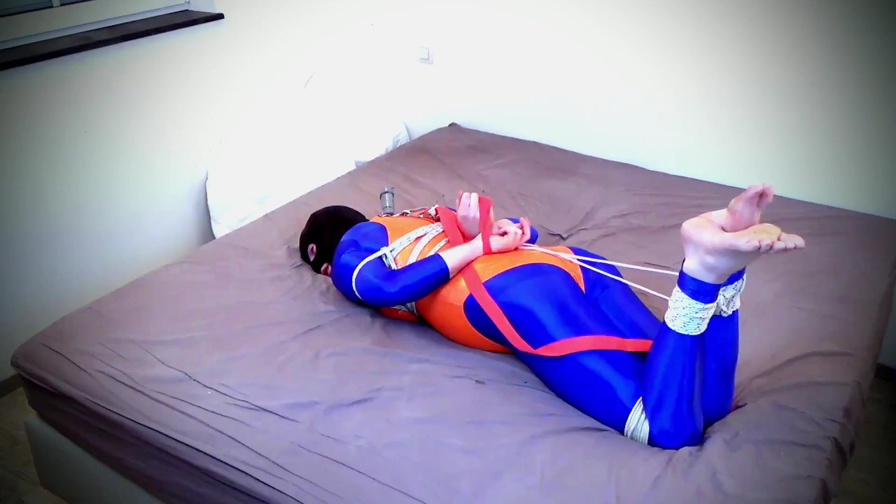 Self Bondage Hogtie Fail in Blue and Orange - Pornhub.com