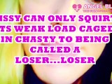 Sissy squirts its goo in chastity to loser,faggot humiliation porn angel scarlett black