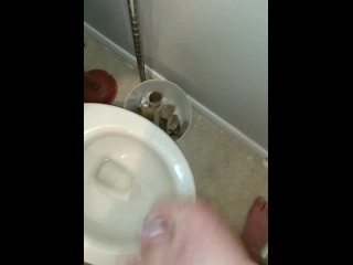 Jerking off and Cumming in Friend's Bathroom
