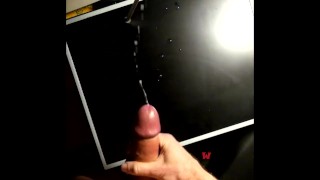 Fat cock cumming on screen