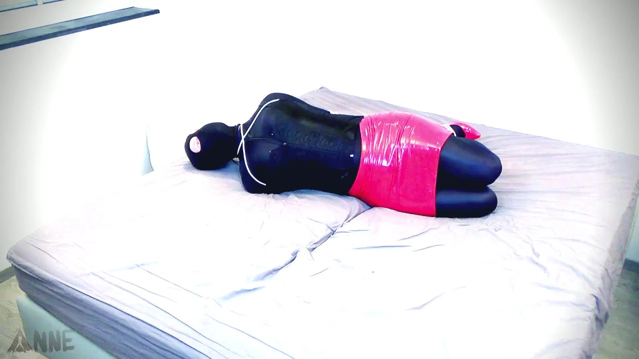 bondage petrajane hogtied Hogtie with electronic time lock in shiny red skirt