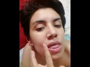 Preview 5 of Quickie! Cum facial, cleanup, cumplay and swallow!