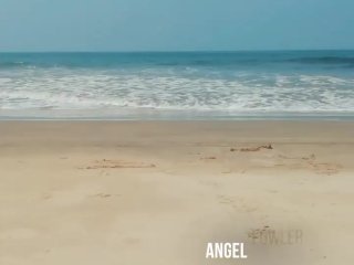 Girl Pissed on her red panties on the beach  Angel Fowler