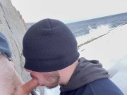 Preview 4 of Straight but curious stranger shoots cum in my mouth on public hiking trail