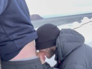 Preview 1 of Bicurious straight guy tries sucking dick in public (with cumshot)