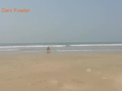 Hot Body Beach Slut Pissing on Public Beach then Going for Swim